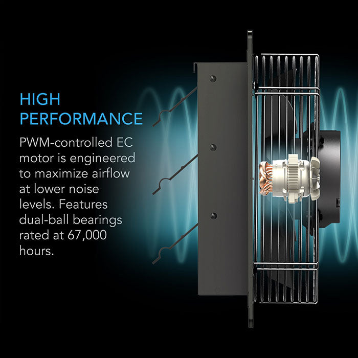 AC Infinity AIRLIFT T Series Smart Shutter Exhaust Ventilation Fan with Temperature Humidity Controller