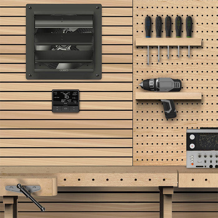 AC Infinity AIRLIFT T16 Smart Shutter Exhaust Ventilation Fan with Temperature Humidity Controller, 16"