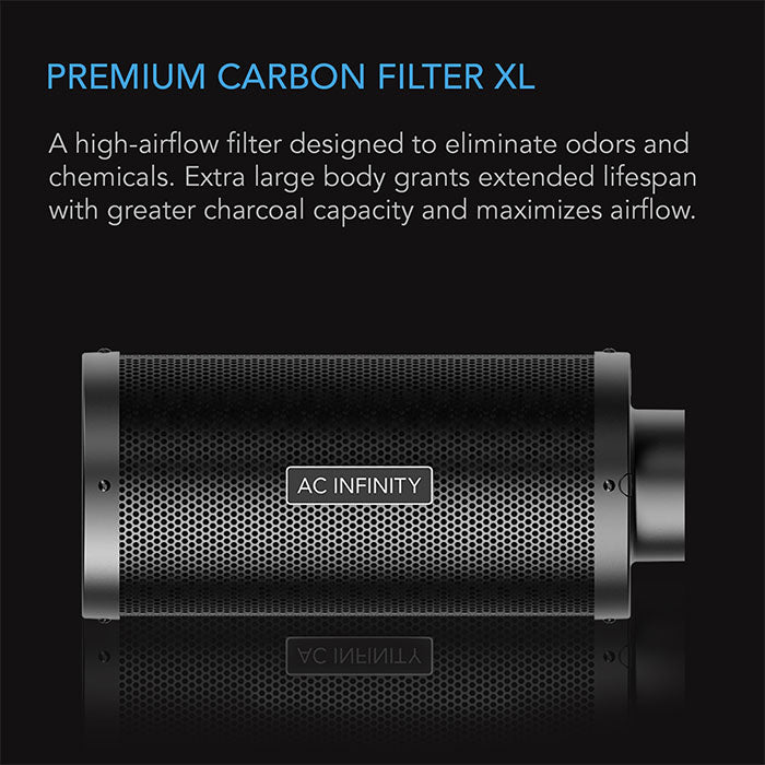 AC Infinity XL Australian Charcoal Duct Carbon Filter, 4" x 16" - 300 CFM