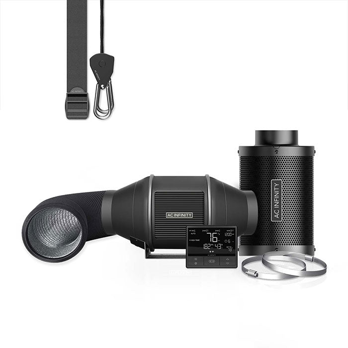 AC Infinity PRO Air Filtration Kit with Inline Fan and Controller, Carbon Filter, and Ducting Combo