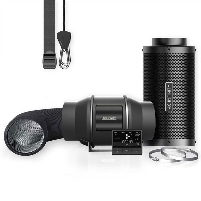 AC Infinity PRO Air Filtration Kit with Inline Fan and Controller, Carbon Filter, and Ducting Combo