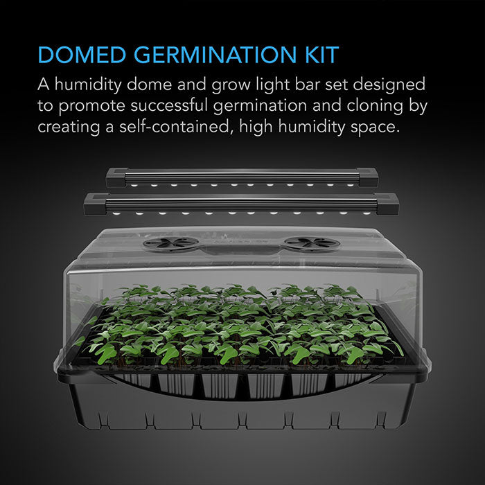 AC Infinity Germination Kit with Humidity Dome and LED Grow Light Bars, 5x8 Cell Tray (40 Site)