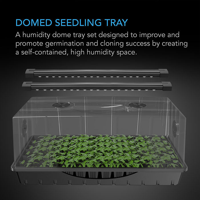 AC Infinity Germination Kit with Humidity Dome and LED Grow Light Bars, 6x12 Cell Tray (72 Site)