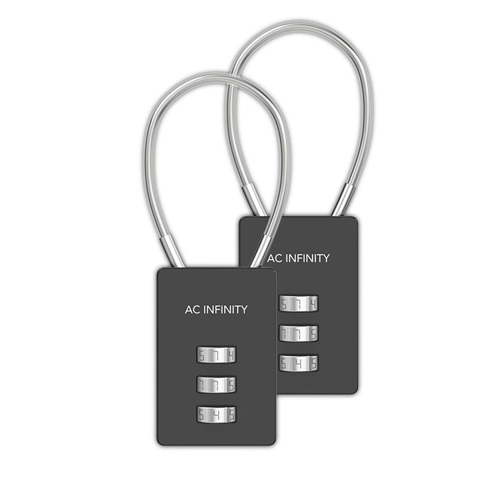 AC Infinity Flexible Steel Cable Loop Combination Lock, Pack of 2