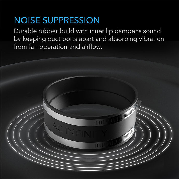 AC Infinity Noise Reduction Duct Coupler with Stainless Steel Clamps, 6"