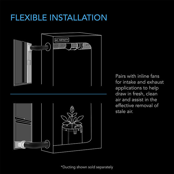 AC Infinity Adjustable Vent Port Window Duct Kit for Inline Fans