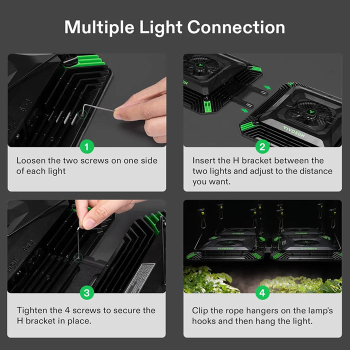 Vivosun AeroLight Expandable H-bar for Spacing Adjustment