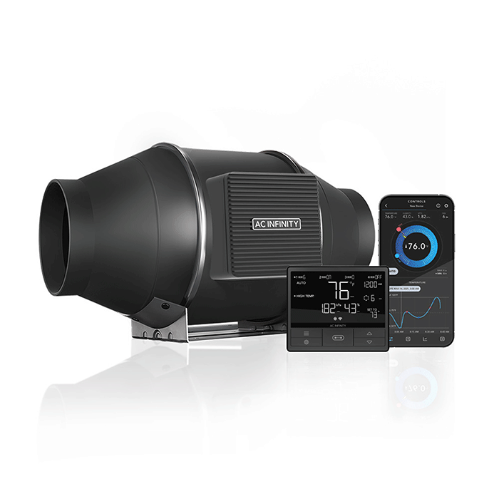 AC Infinity 4" Cloudline PRO T4 Inline Fan with Temperature & Humidity Controller, 205 CFM