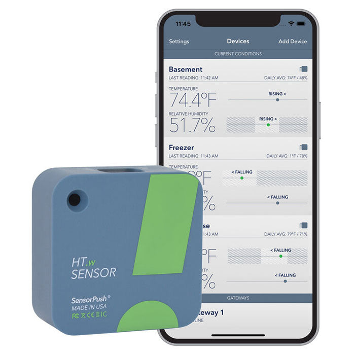 SensorPush HT.w Water-Resistant Temperature / Humidity Smart Sensor