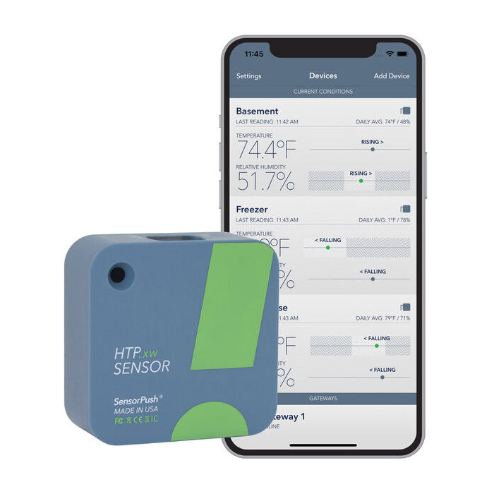 SensorPush HTP.xw Extreme Accuracy Water-Resistant Temperature / Humidity / Barometric Pressure Smart Sensor