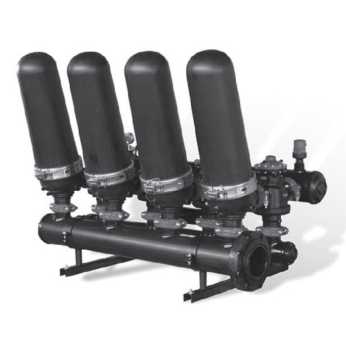 Netafim Apollo Disc-Kleen Filter Battery, Angle, 4 Filters - 120 Mesh DC Solenoid (26ASK3APPB4120DC)