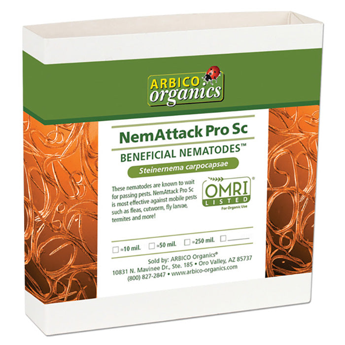 ARBICO Organics NemAttack Pro Steinernema Carpocapsae (Sc) Beneficial Nematodes, Pack of 500 Million