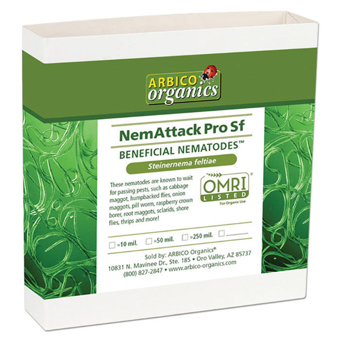 ARBICO Organics NemAttack Pro Steinernema Feltiae (Sf) Beneficial Nematodes, Pack of 250 Million
