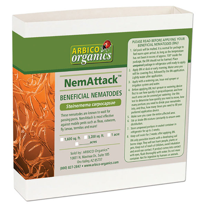 ARBICO Organics NemAttack Steinernema Carpocapsae (Sc) Beneficial Nematodes, Pack of 500 Million