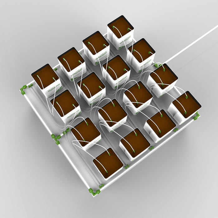 FloraFlex Micro Drip Irrigation Bundle, 16 Plants per 4'x4', 1 Gallon QuickFill, 4' x 8'