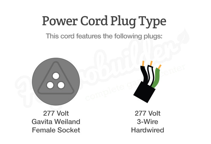 Gavita Classic Wieland Cordset, 277V