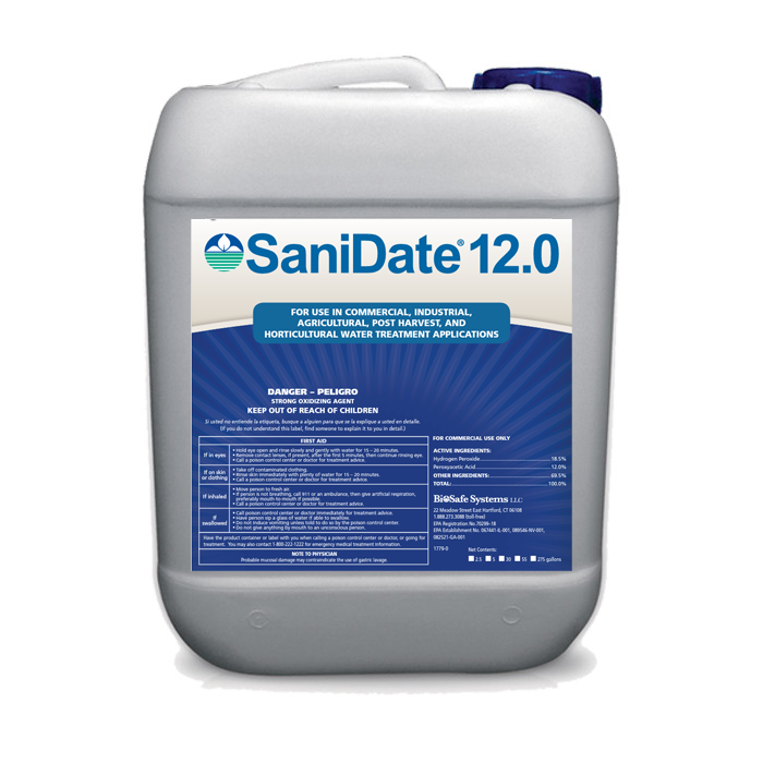 Biosafe SaniDate 12.0 Organic Sanitizer & Disinfectant, 5 Gallons