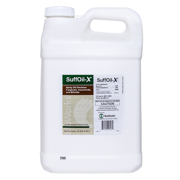 BioWorks SuffOil-X Organic Insecticide, Miticide, & Fungicide, 2.5 Gallons