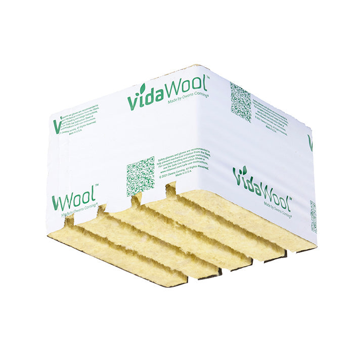 VidaWool Rockwool Block 144 with Hole, 6 Inch x 6 Inch x 4 Inch - Case of 64
