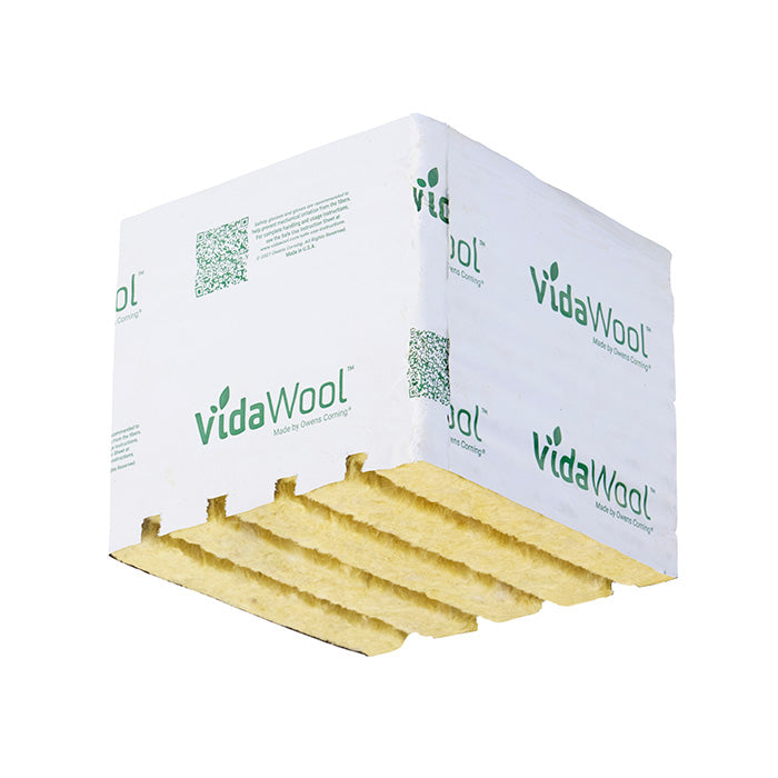 VidaWool Rockwool Block 190 with Hole, 6 Inch x 6 Inch x 5.3 Inch - Case of 48