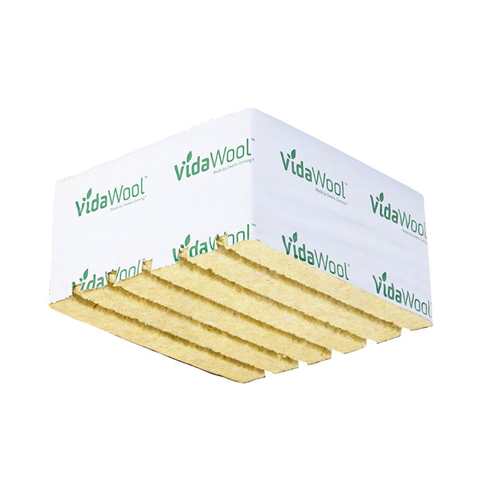 VidaWool Rockwool Block 256 No Hole, 8 Inch x 8 Inch x 4 Inch, Case of 36