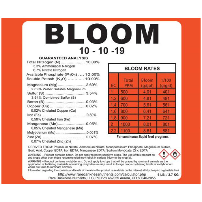 Rare Dankness Nutrients Perfecta Bloom - 3 Gallon Pail, 25 lb.
