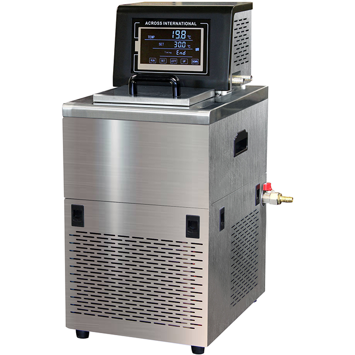 Across International -20C to 99C Compact Stainless Steel 7L Capacity Recirculating Laboratory Chiller, 110V