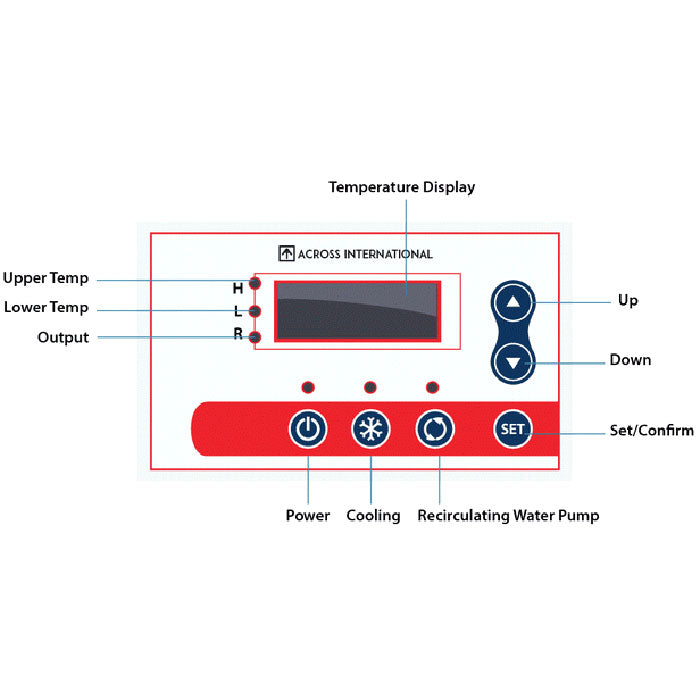 Across International -30C 10L Recirculating Laboratory Chiller with 20L/Min Centrifugal Pump - UL/CSA Certified, 220 Volt