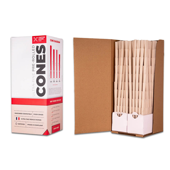 Custom Cones USA 84mm Pre-Rolled Cones, Hemp Paper - Case of 900