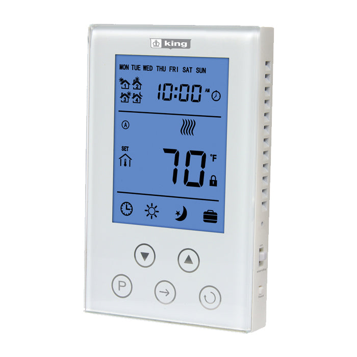 King Electric Clear Touch Programmable Thermostat DP, 120/208/240 Volt