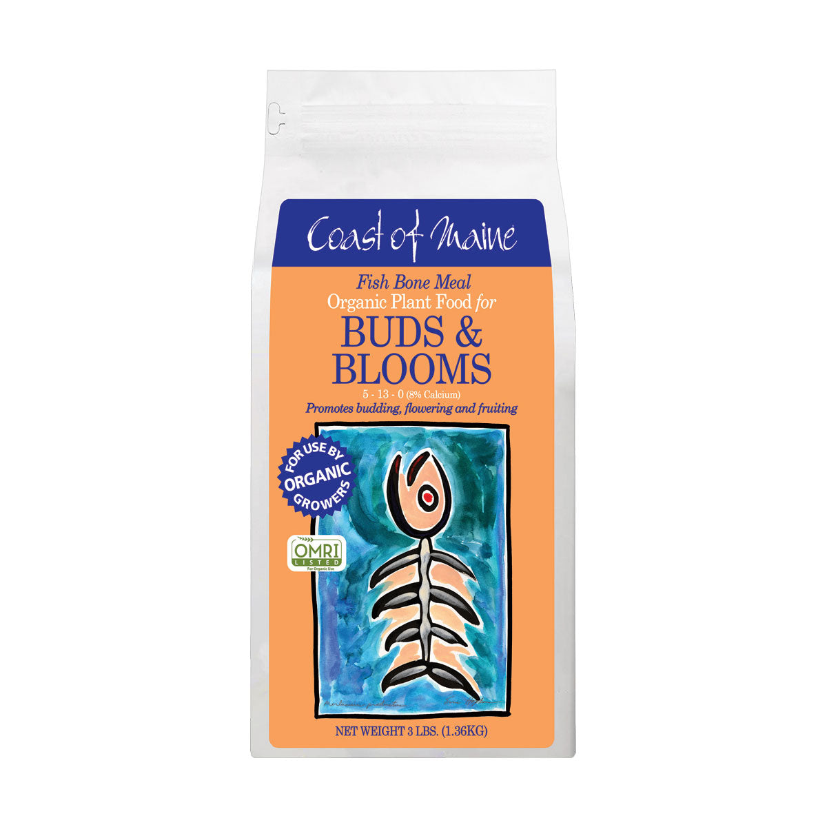 Coast of Maine Fish Bone Meal Organic Plant Food 5-13-0, 3 lbs