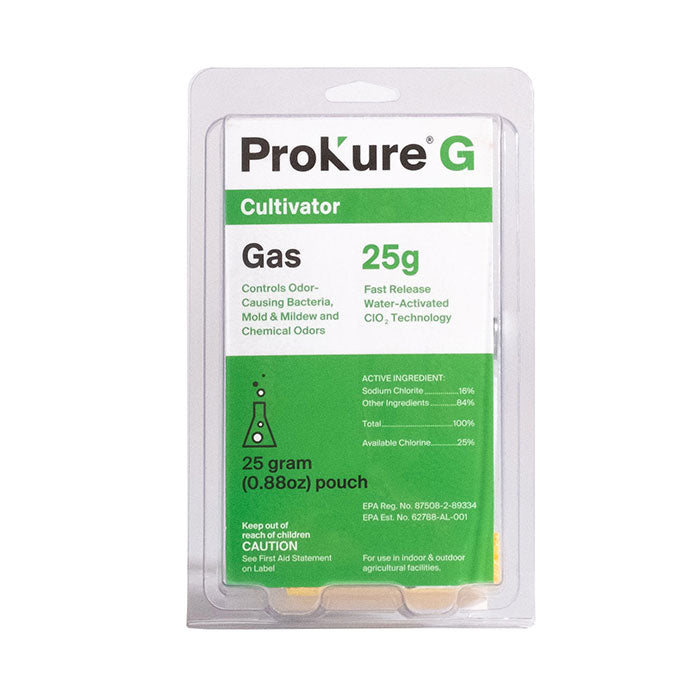 Prokure G - 25 Gram Chlorine Dioxide Fast Release Gas, 2250 cu. Ft., Case of 12 Packets