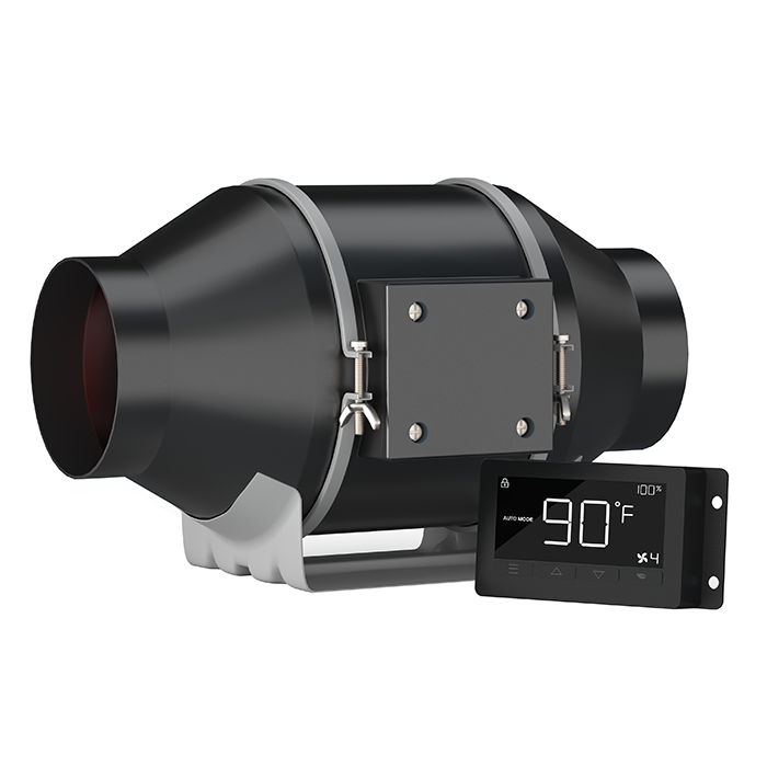 Covert 4 Inch Smart Inline Fan With Temperature and Humidity Controller, 205 CFM