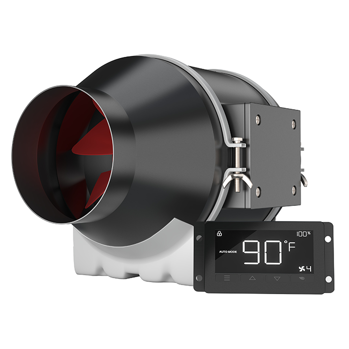 Covert 4 Inch Smart Inline Fan With Temperature and Humidity Controller, 205 CFM