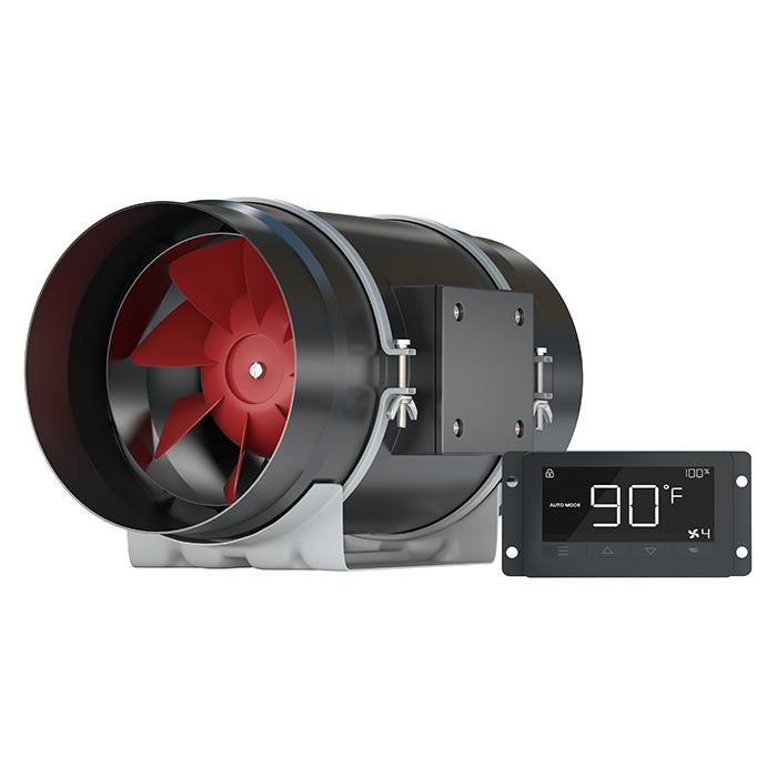 Covert 8 Inch Smart Inline Fan With Temperature and Humidity Controller, 500 CFM