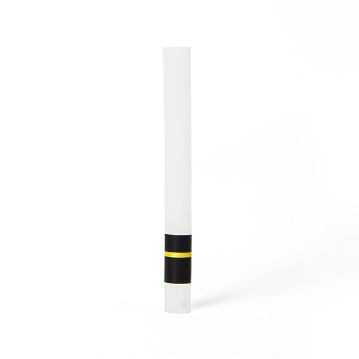 Custom Cones USA 109mm Refined White Paper Pre-Roll Tube With 11mm Wide Glass Tip, Black Band with Gold Stripe - Pack of 50