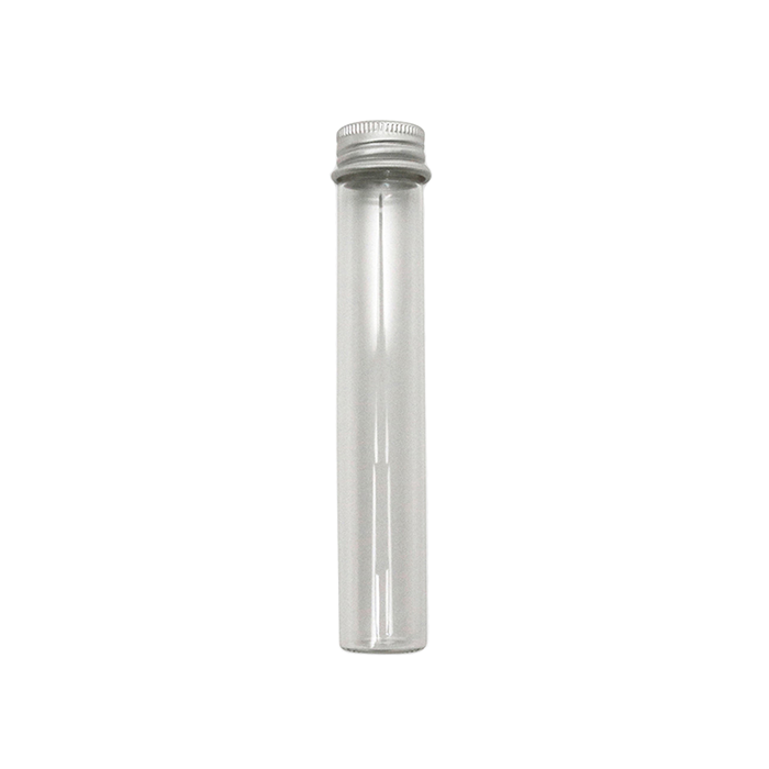 Custom Cones USA Clear Glass Tubes With Non Child-Resistant Silver Aluminum Screw Cap, 115mm - Pack of 400