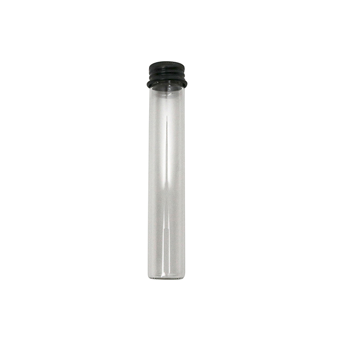 Custom Cones USA Clear Glass Tubes With Non Child-Resistant Black Aluminum Screw Cap, 115mm - Pack of 400