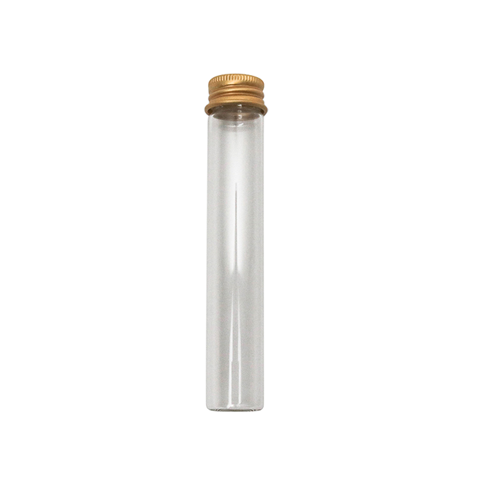 Custom Cones USA Clear Glass Tubes With Non Child-Resistant Gold Aluminum Screw Cap, 115mm - Pack of 400