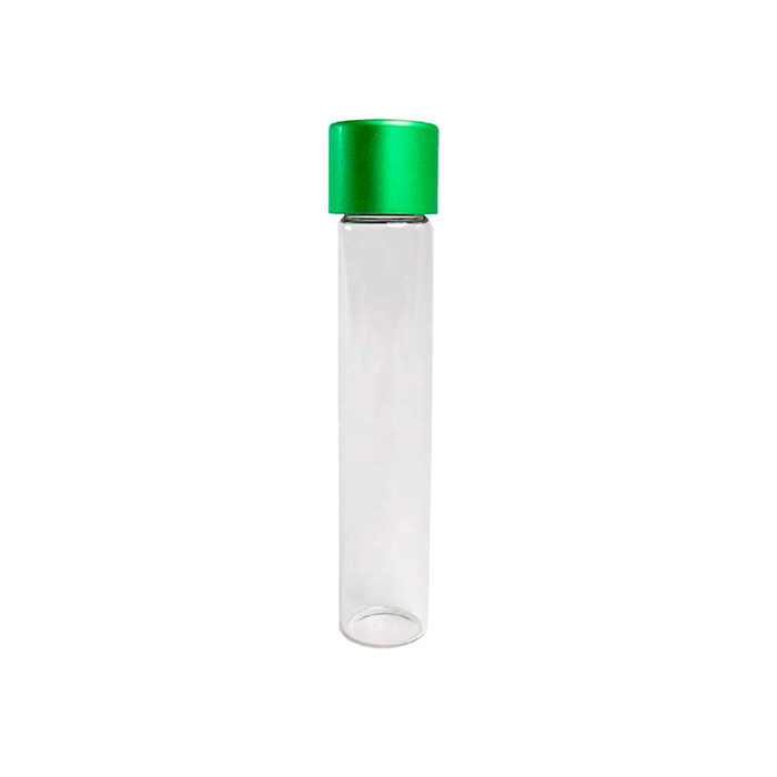 Custom Cones USA Glass Pre-Roll Tubes with Child-Resistant Green Alumite Cap, 115mm - Pack of 400
