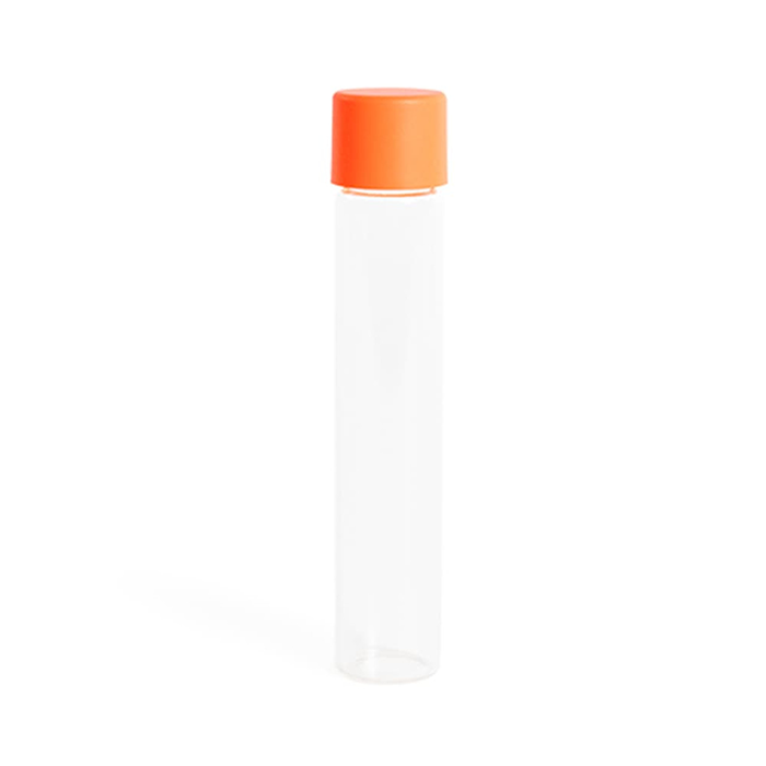 Custom Cones USA Glass Pre-Roll Tubes with Child-Resistant Orange Smooth Cap, 115mm - Pack of 400