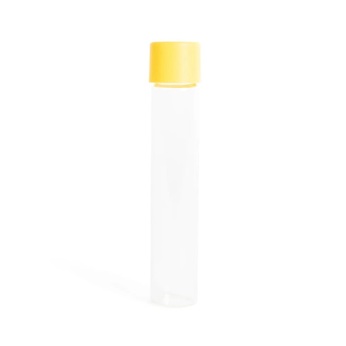 Custom Cones USA Glass Pre-Roll Tubes with Child-Resistant Yellow Smooth Cap, 115mm - Pack of 400