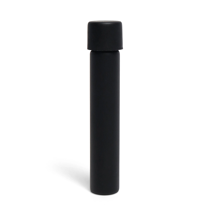 Custom Cones USA Matte Black Glass Pre-Roll Tubes with Child-Resistant Black Smooth Cap, 115mm - Pack of 400
