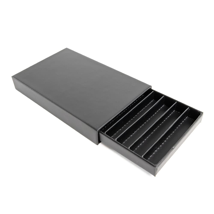 Custom Cones USA Child-Resistant Push Packs, Unbranded Black, Dividers for 10 70mm Pre-Rolls - Pack of 200