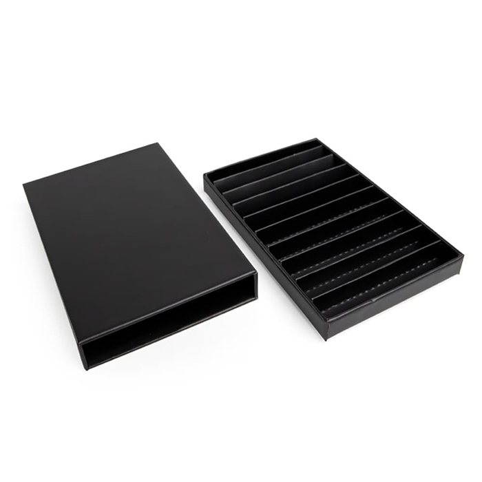 Custom Cones USA Child-Resistant Push Packs, Unbranded Black, Dividers for 10 70mm Pre-Rolls - Pack of 200