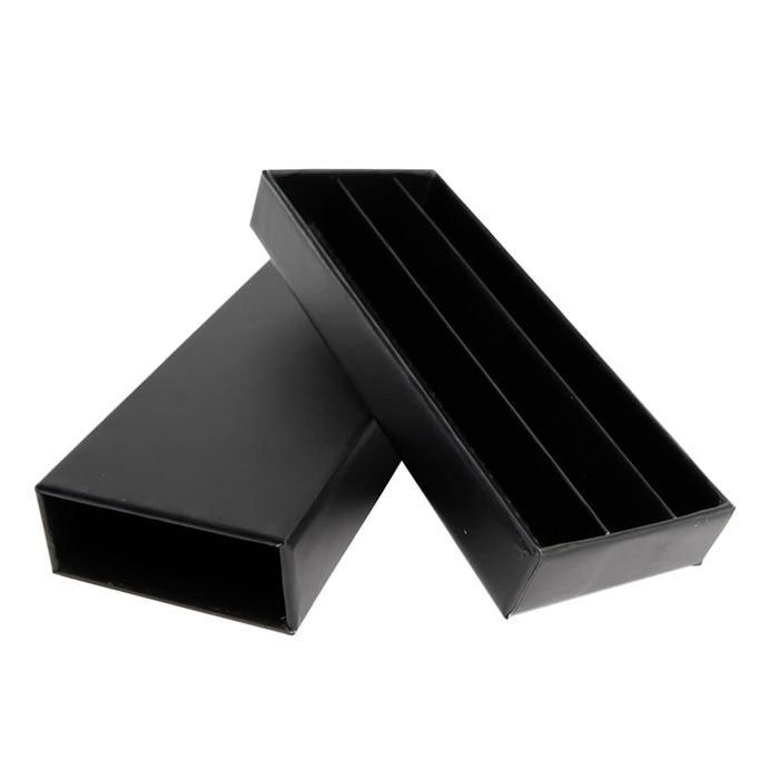 Custom Cones USA Child-Resistant Push Packs, Unbranded Black, Dividers for 3 109mm Pre-Rolls - Pack of 200