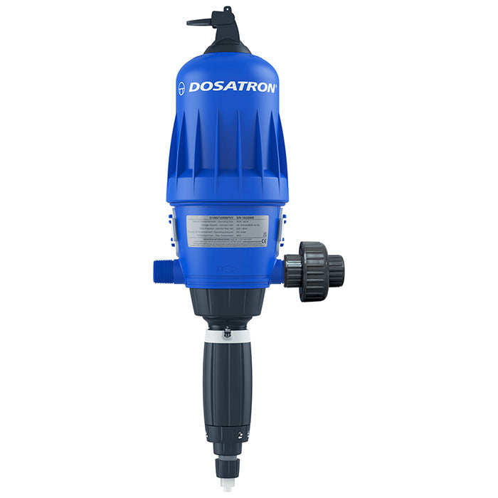Dosatron Water Powered Doser, 14 GPM 1:1000 to 1:100, Aflas Seals & Bypass - 3/4 Inch (D14MZ1000BPAFHY)