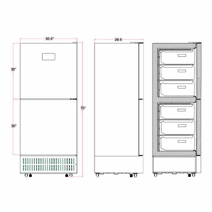 Across International DeepFreeze 16 CF -40°C Upright Freezer, 110 Volt