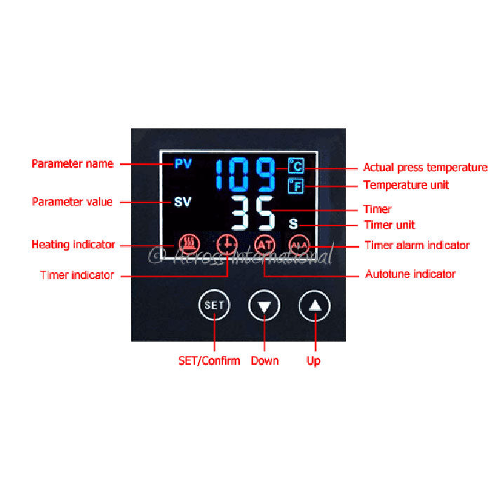 Across International 3x2" Swing-Away Rosin Press with Dual Heating Platens, 220 Volt