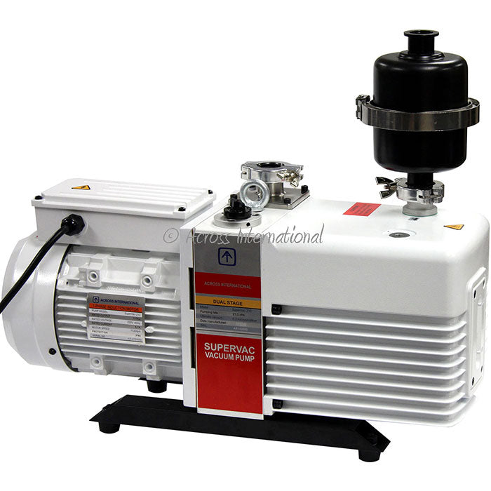 Across International SuperVac 21 CFM Corrosion-Resist 2-Stage Vacuum Pump - UL/CSA Certified, 220 Volt